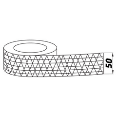 Bandă adezivă din aluminiu Ranforsata până la 90 °C, întărită, 50mm, 50 m