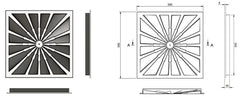 Difuzor Arhitectural Pătrat 595×595 mm cu Jet Turbionar CRACK