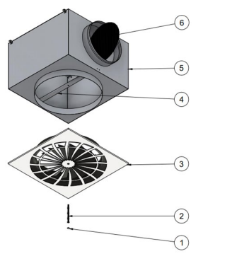 Difuzor Arhitectural HELIO 595 x 595mm – Difuzor Turbionar pentru Ventilație