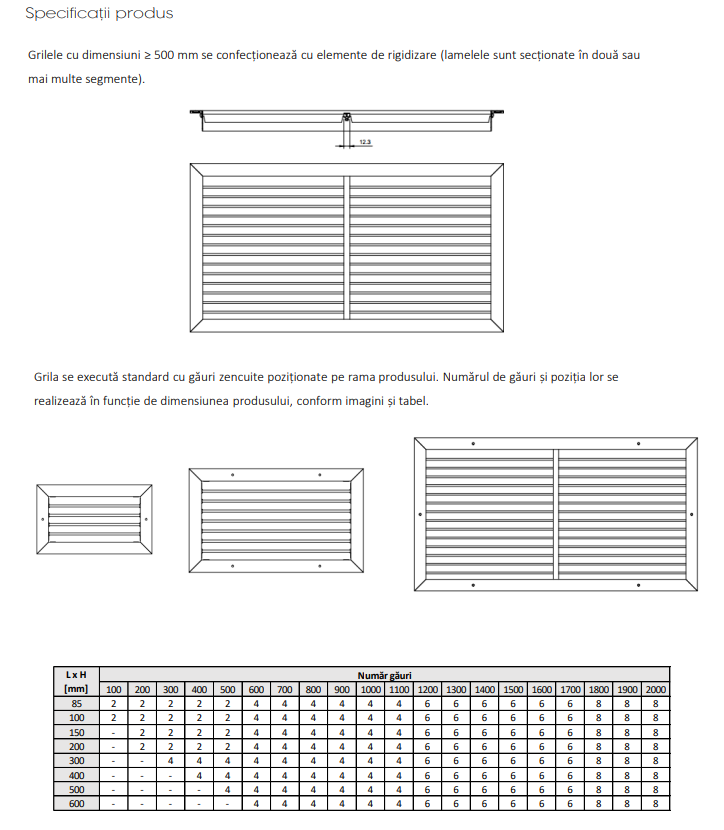 Grila Aspiratie/Refulare din Aluminiu cu Lamele Mobile DD-1 - Ventilatie si Climatizare