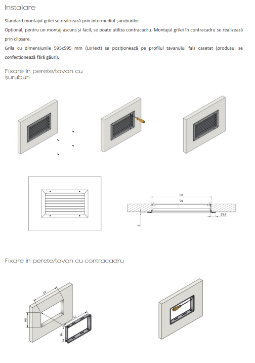 Grila Aspiratie/Refulare din Aluminiu cu Lamele Mobile DD-1 - Ventilatie si Climatizare