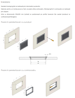 Grila de Aspiratie din Aluminiu cu Miez Tip Fagure la 45° EG-45 - Ventilatie si Recirculare Aer