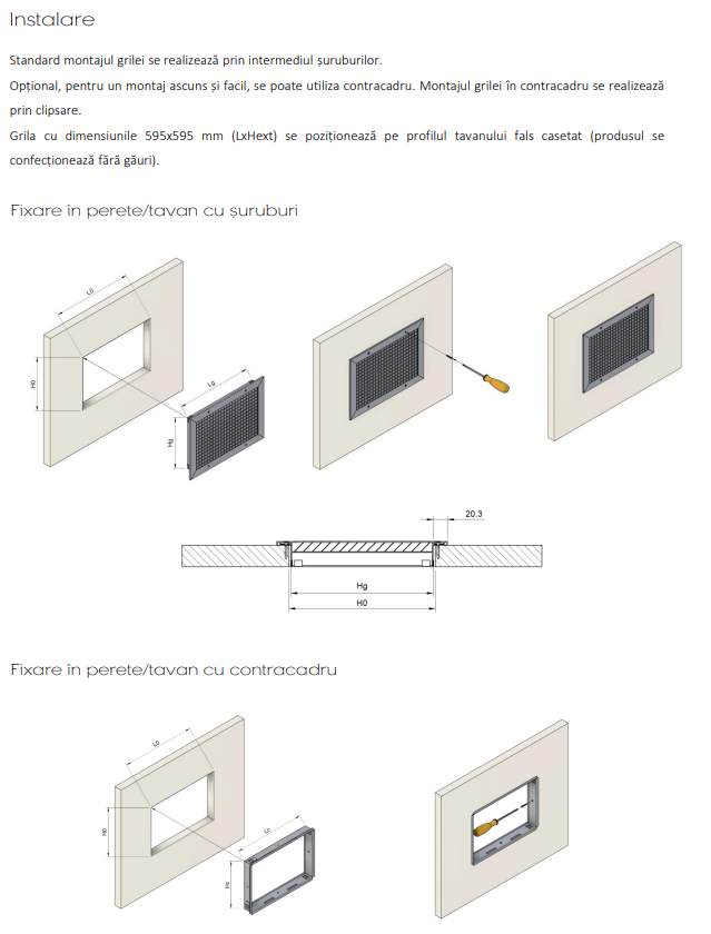 Grila de Aspiratie din Aluminiu cu Miez Tip Fagure la 45° EG-45 - Ventilatie si Recirculare Aer