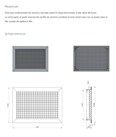 Grila de Aspiratie din Aluminiu cu Miez Tip Fagure la 45° EG-45 - Ventilatie si Recirculare Aer