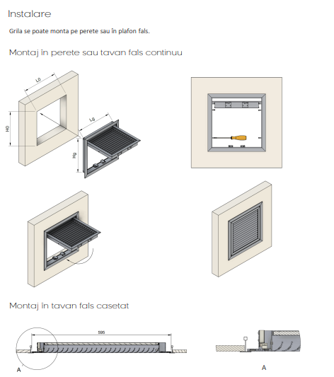 Grila de Aspiratie din Aluminiu cu Usa de Acces si Filtru G4 SD-D - Trapa Vizitare