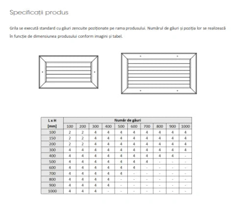 Grila de Transfer din Aluminiu pentru Usi TG - Lamele Opace anti-vizibilitate in forma de V
