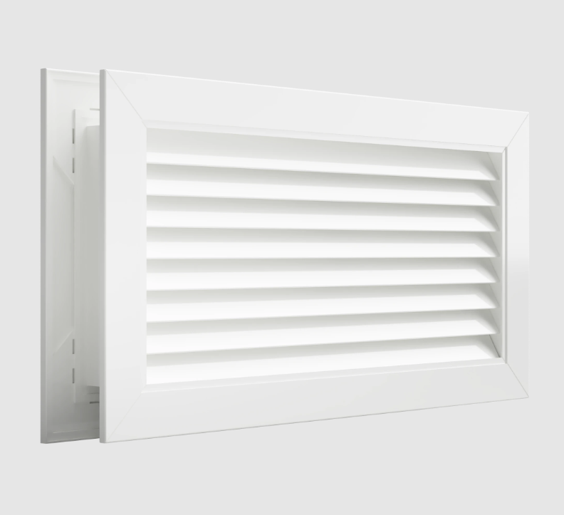 Grila de Transfer din Aluminiu pentru Usi TG - Lamele Opace anti-vizibilitate in forma de V