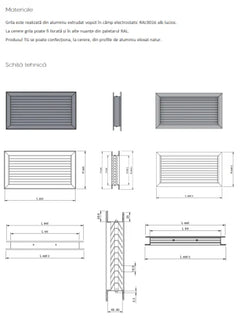 Grila de Transfer din Aluminiu pentru Usi TG - Lamele Opace anti-vizibilitate in forma de V