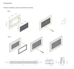 Grila de Transfer Subtire din Aluminiu pentru Usi TG-S - Lamele Opace in V pentru Usi de 20 mm