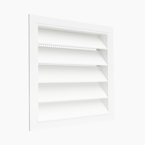 Grilă de Ventilație pentru Exterior Antiploaie din Aluminiu cu Plasă de Oțel, Profil Adânc
