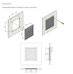 Grila de Ventilatie pentru Exterior Antiploaie WPL-S - Aluminiu cu Plasa de Otel