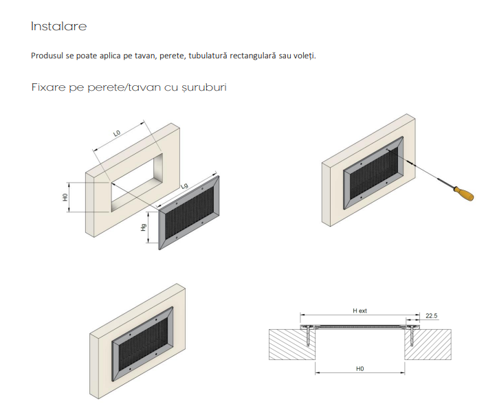 Grila de Ventilatie si Transfer din Tabla Expandata RP - Rama Aluminiu