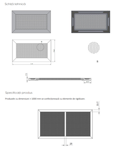 Grila de Ventilatie si Transfer din Tabla Expandata RP - Rama Aluminiu