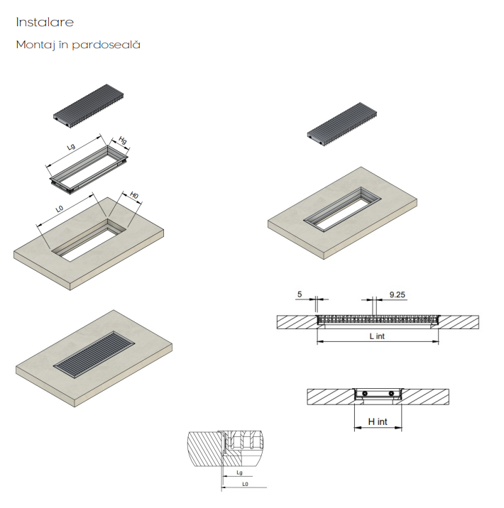 Grila Liniara de Pardoseala din Aluminiu WAVE - Finisaj Eloxat Natur