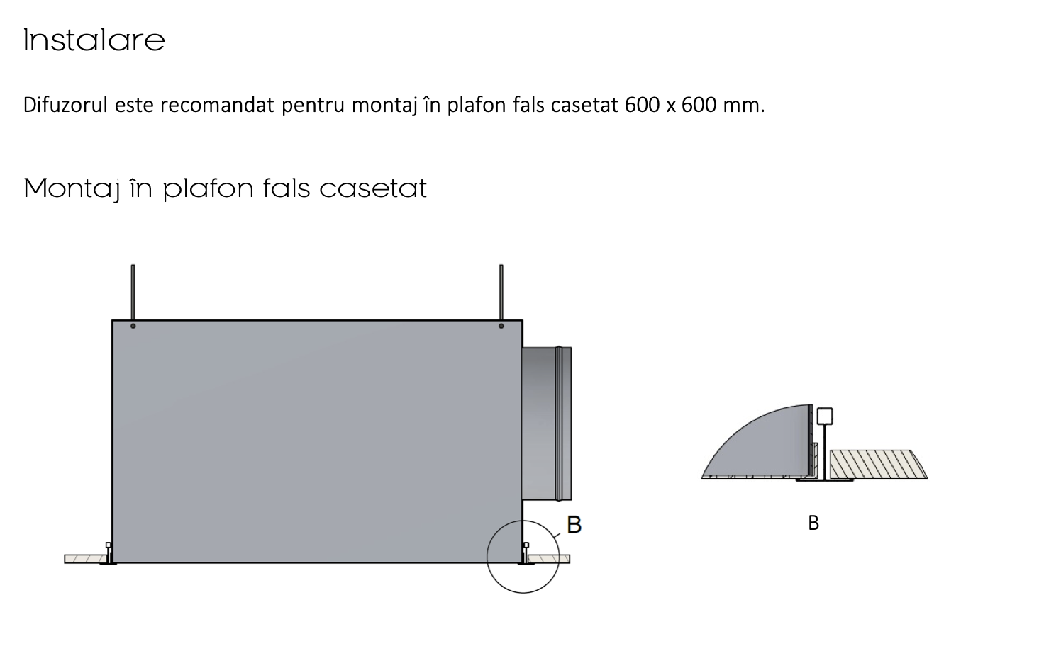 Grila Perforata din Otel pentru Tavan Casetat PF 595x595 mm - Introducere si Evacuare Aer
