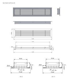 Grila Liniara Decor cu Lamele Fixe 0° din Aluminiu — Grilă Ventilație Liniară