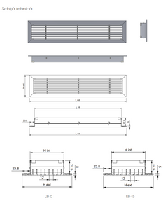 Grilă Liniară Decor cu Lamele Fixe 15° din Aluminiu — Grilă Ventilație Liniară