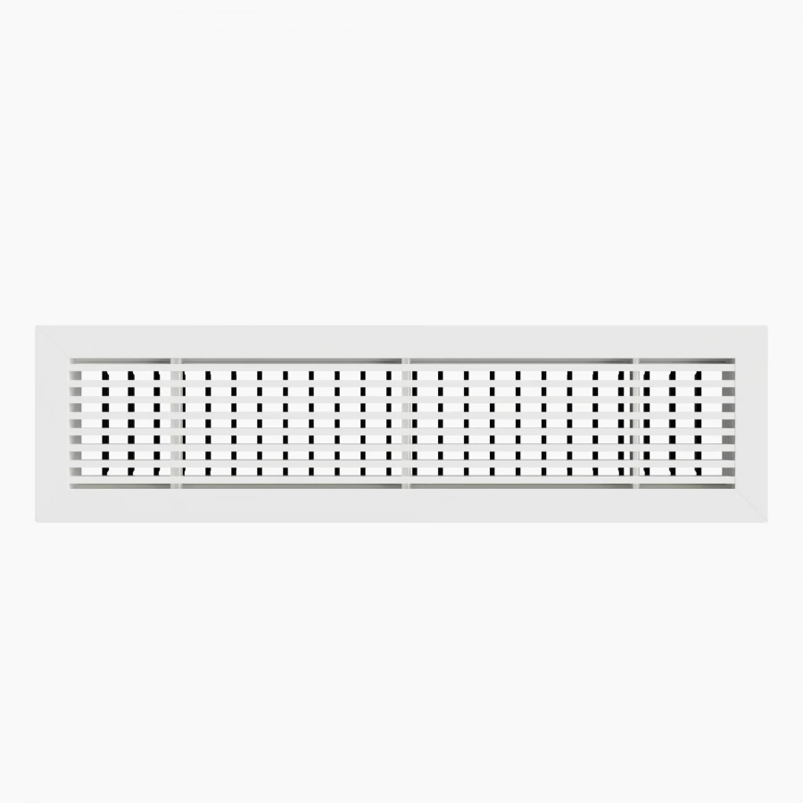 Grilă Liniară Decor cu Lamele Fixe 0° din Aluminiu și Dublu Deflector — Grilă Ventilație Liniară