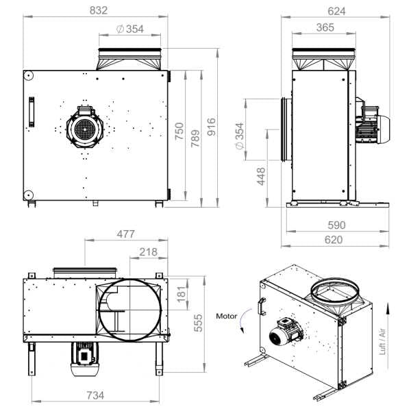 Ventilator extractie bucatarie (hota) Ruck MPS 450 D4 F4 30 | Cod 145867