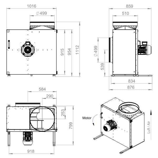 Ventilator extractie bucatarie (hota) Ruck MPS 560 D4 F4 30 | Cod 145903