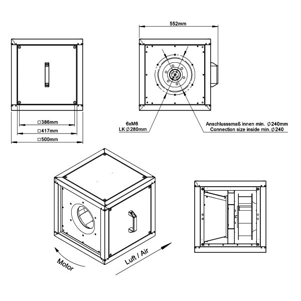 Dimensiuni ventilator hota Ruck MPC 280 D2 T40 | Cod 157214