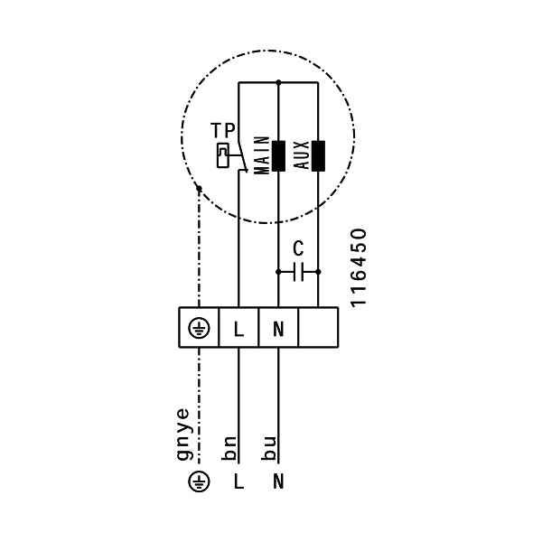 Schema conexiuni ventilator de acoperis Ruck DHA 250 E4 30 — cod RUCK 130450