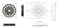 Difuzor Arhitectural HELIO 595 x 595mm – Difuzor Turbionar pentru Ventilație