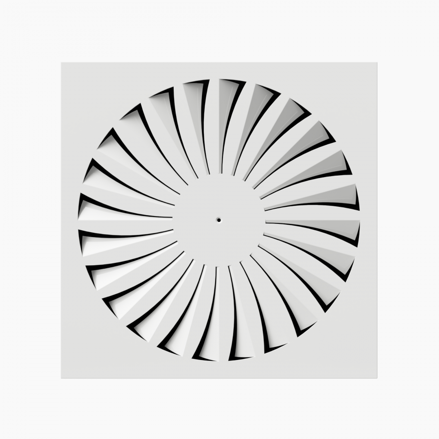 Difuzor Pătrat 595×595 cu Jet de Aer Turbionar pentru Ventilație (Până la 4m înălțime)