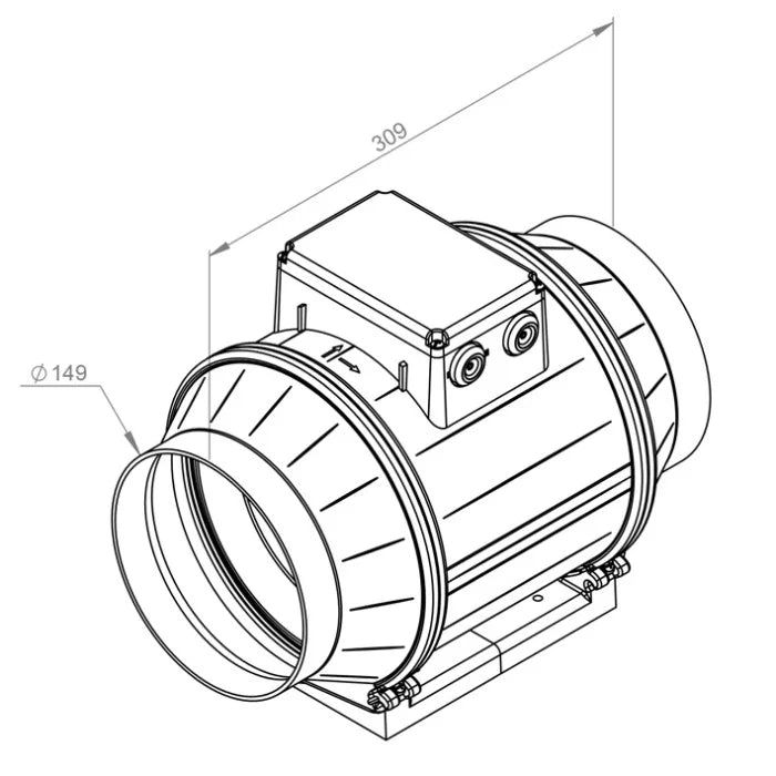 Ventilator in-line circular de tubulatura - RUCK - ETAMASTER - EM 150L EC 01 - 128588 - 67 W - 780 mc/h - 230V/50Hz