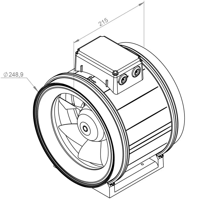 Ventilator in-line circular de tubulatura - RUCK - ETAMASTER - EM 250 EC K 01 - 168579 - 172 W - 1910 mc/h - 230V/50Hz
