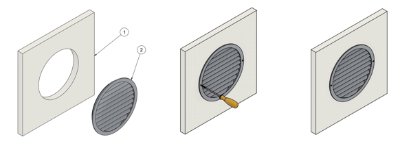 Grila aluminiu exterior cu plasa