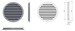 Grila aluminiu exterior cu plasa